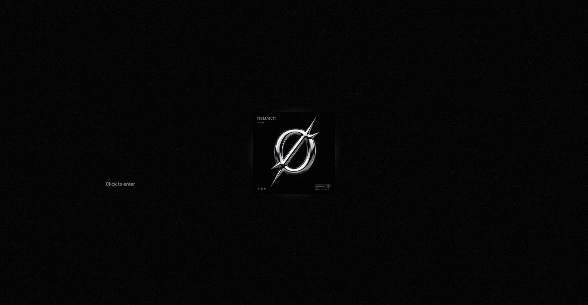 Crossover website: the album cover in 3D, entry screen