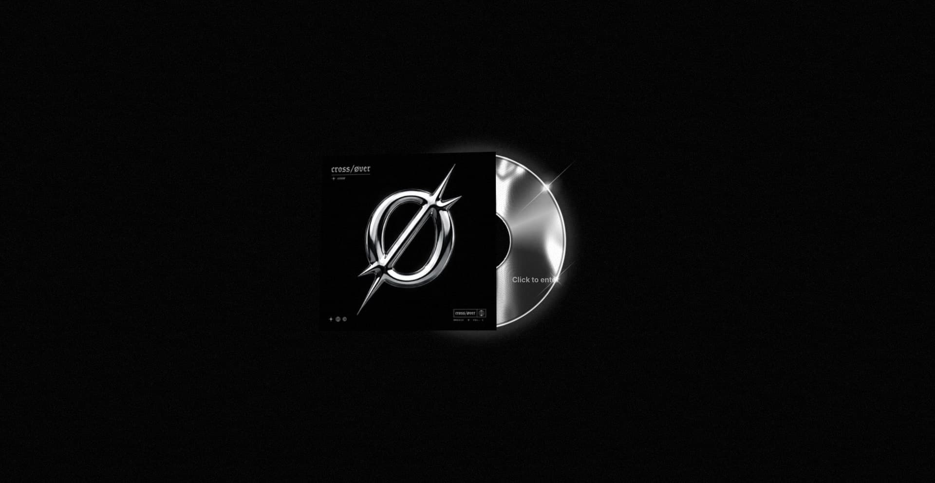 Crossover website: the album sleeve with the vinyl sliding out