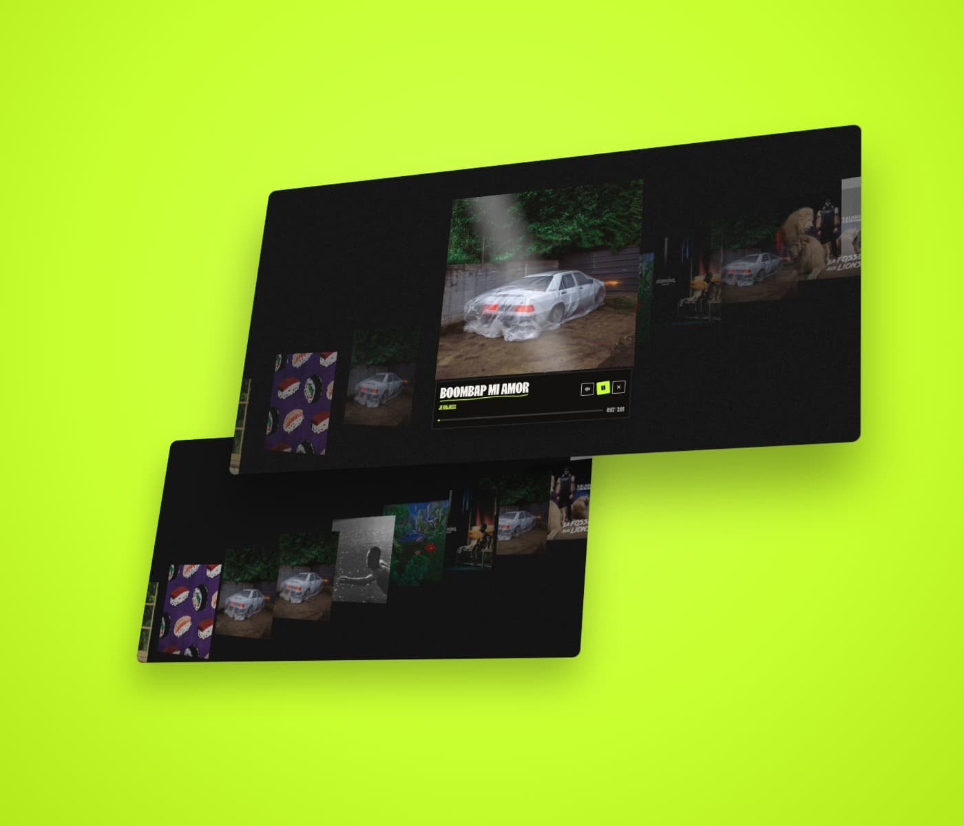 Interactive Playlist website on a laptop