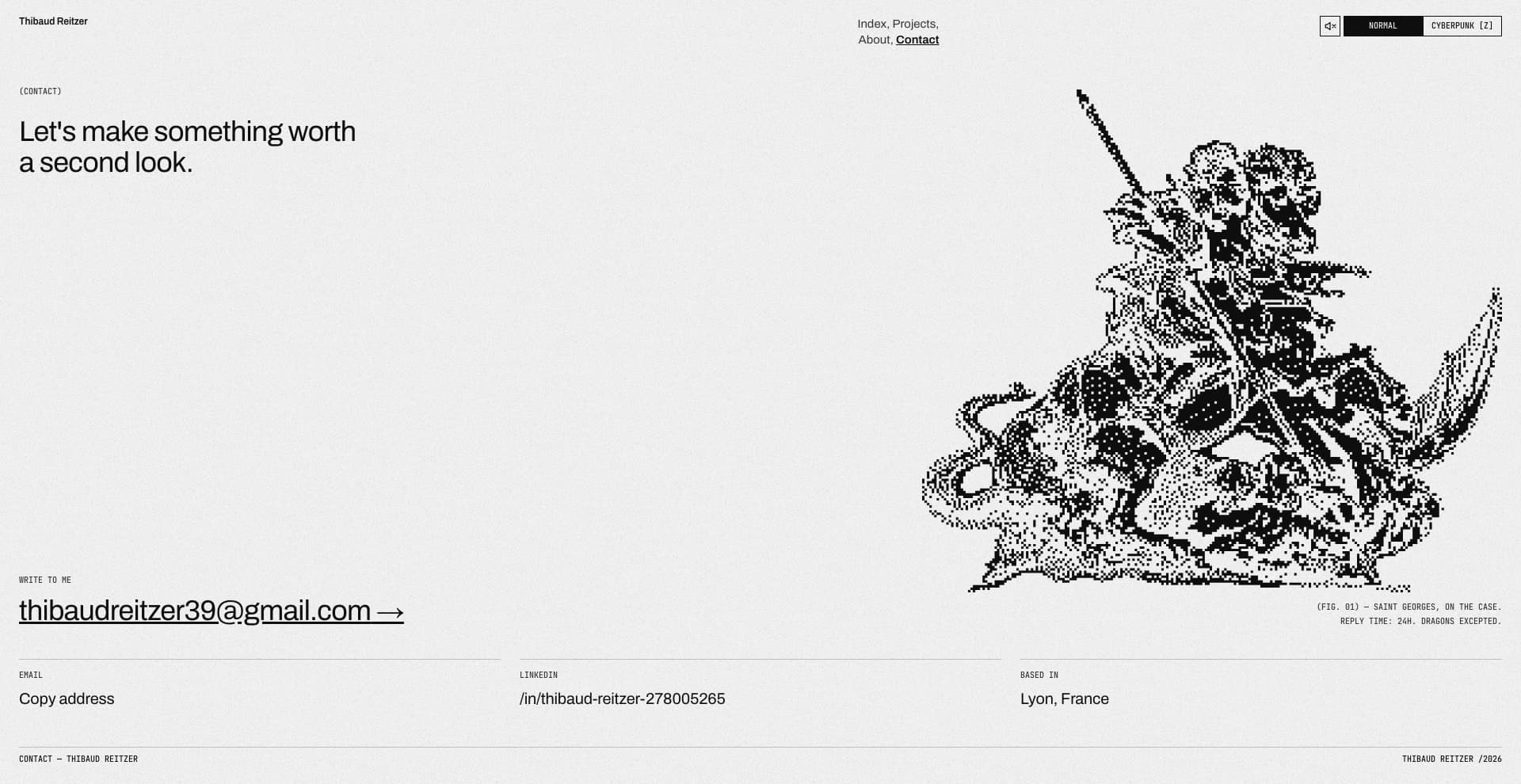 Portfolio, Normal theme: the Contact page