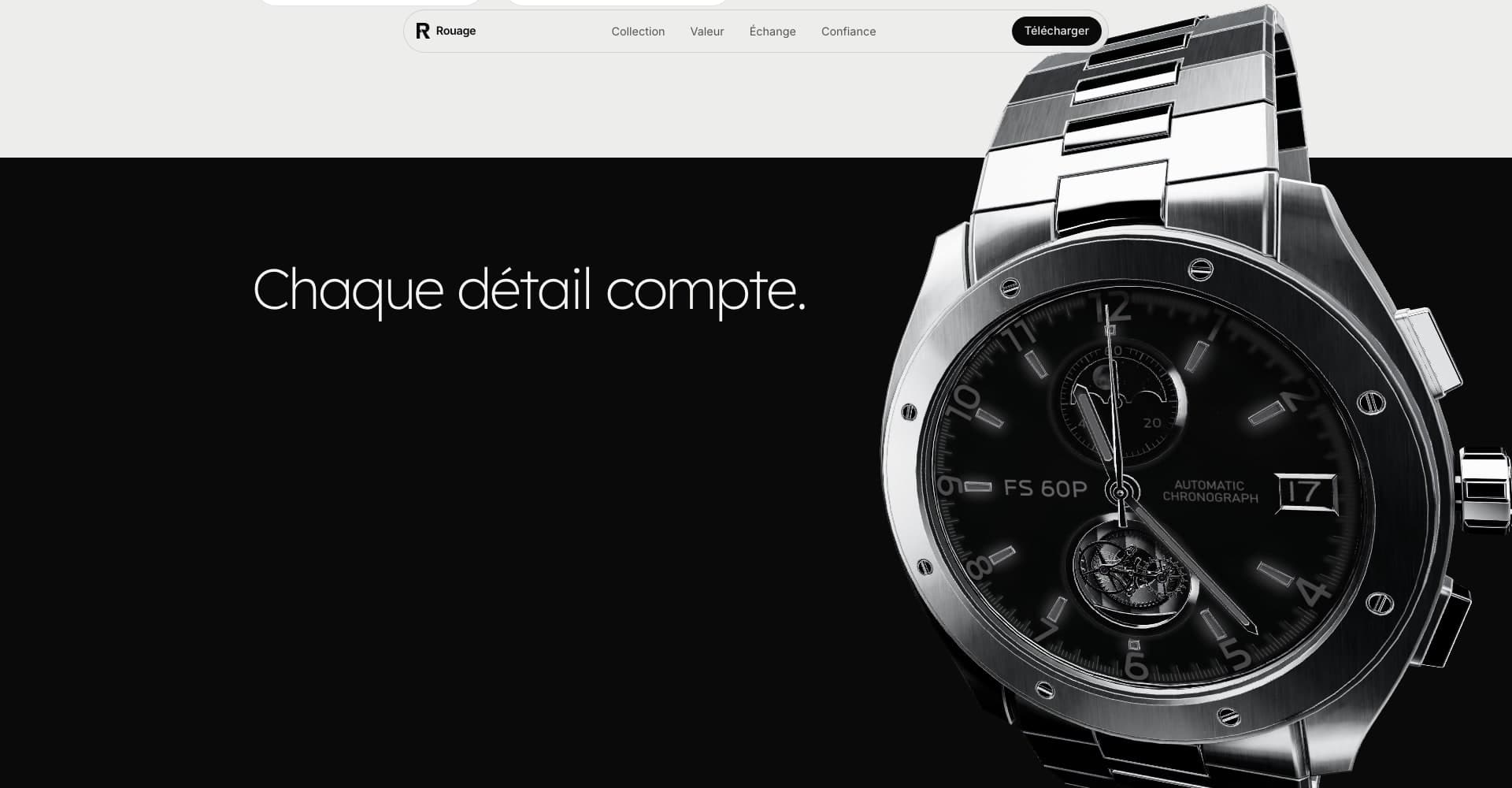 Rouage: close-up of the watch face, every detail counts