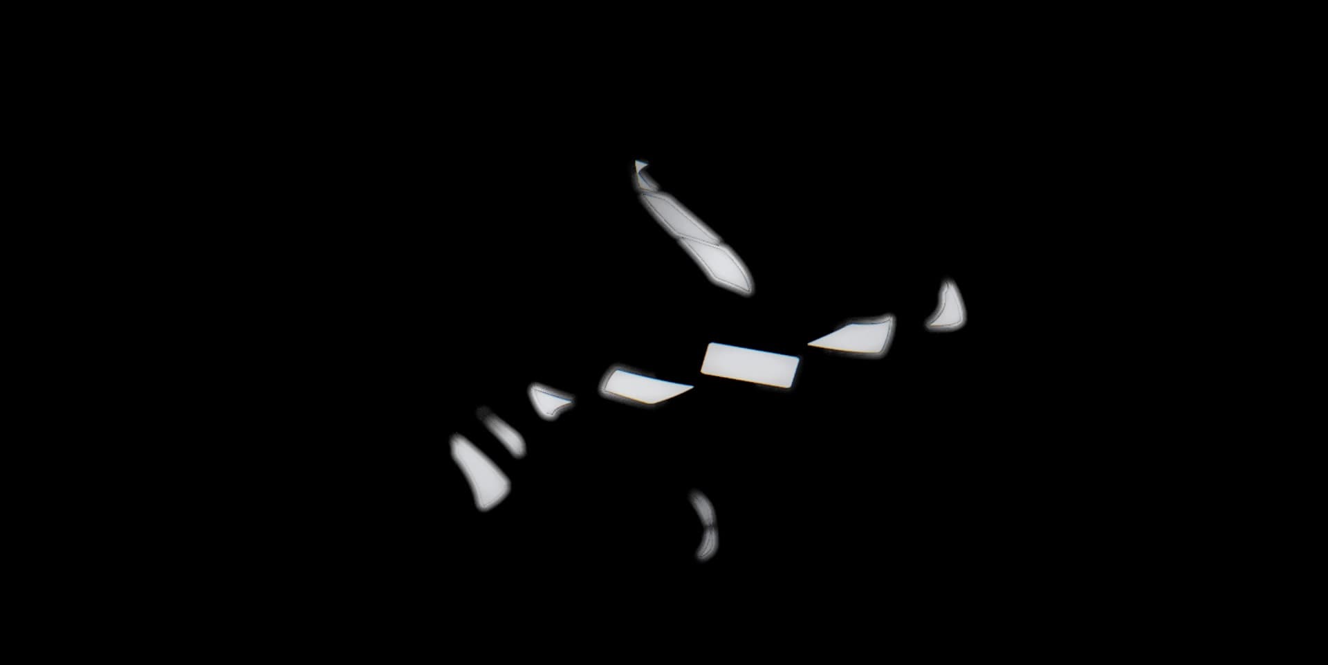 3D Spiral: the cards breaking apart along the spiral